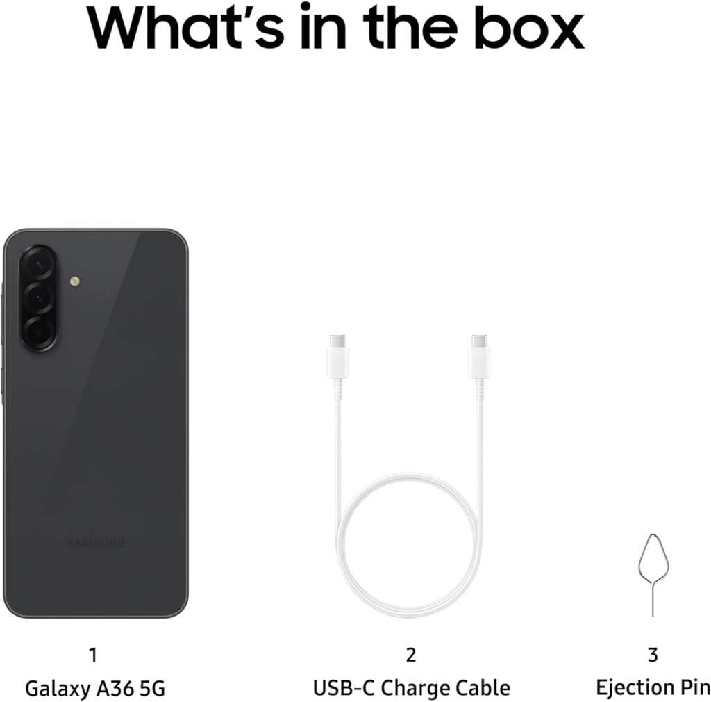 Samsung Galaxy A36 5G Dual SIM 128GB with 6GB RAM Awesome Black A Grade ( Refurbished ) - Open Box with One-year Warranty