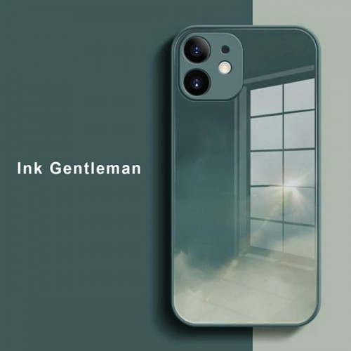 [M0610090002] iPhone 12 Pro Max Artistic ShockProof Phone Case (Biguo) Ink Gentleman Black